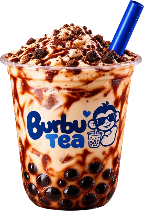 Bebida Energetic de Burbu Tea con café, cookies y perlas
