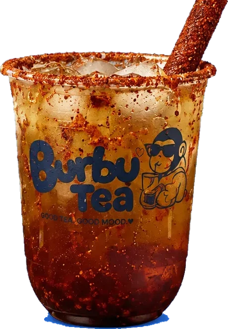 Bebida Rebel de Burbu Tea con borde especiado