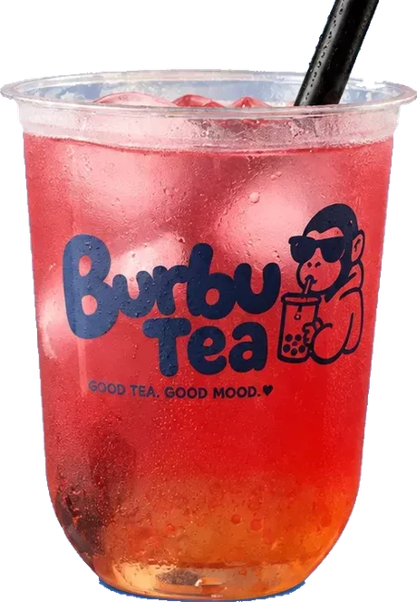 Bebida roja Vibes de Burbu Tea